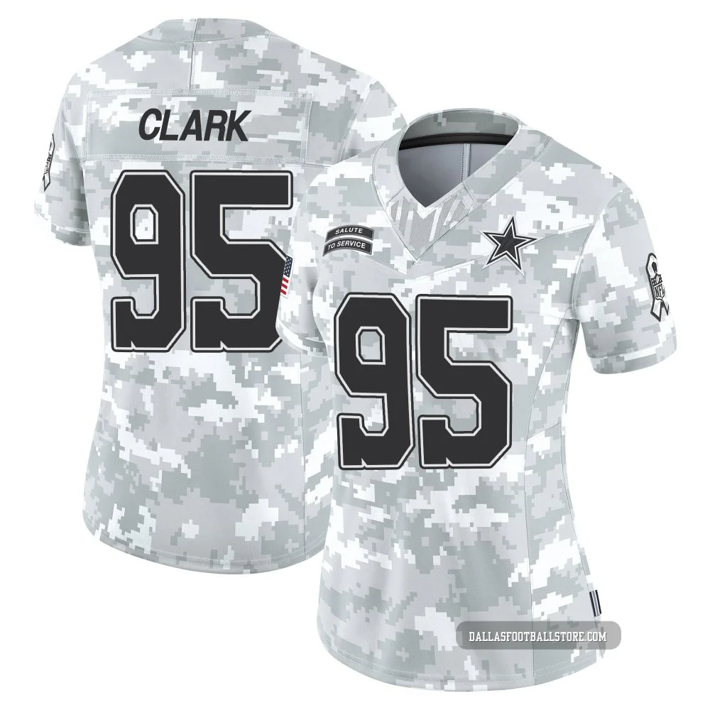 Kenny Clark Dallas Cowboys ＃95 Limited Women's Arctic Camo 2024 Salute to Service Jersey