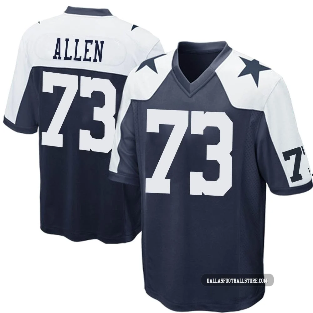 Larry Allen Dallas Cowboys ＃73 Game Men's Navy Blue Throwback Jersey
