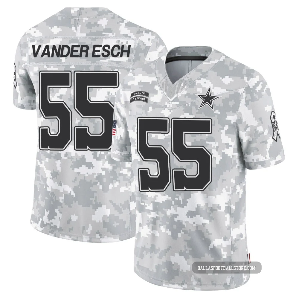 Leighton Vander Esch Dallas Cowboys ＃55 Limited Men's Arctic Camo 2024 Salute to Service Jersey