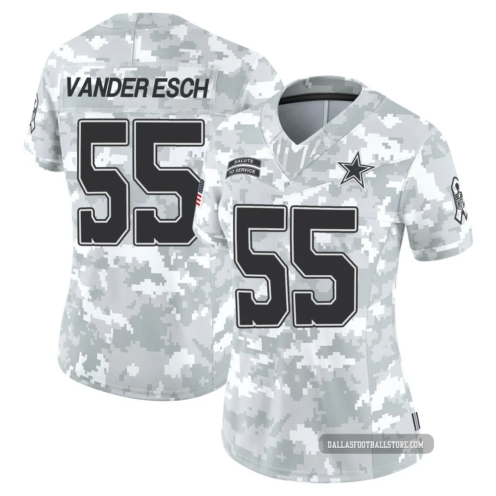 Leighton Vander Esch Dallas Cowboys ＃55 Limited Women's Arctic Camo 2024 Salute to Service Jersey