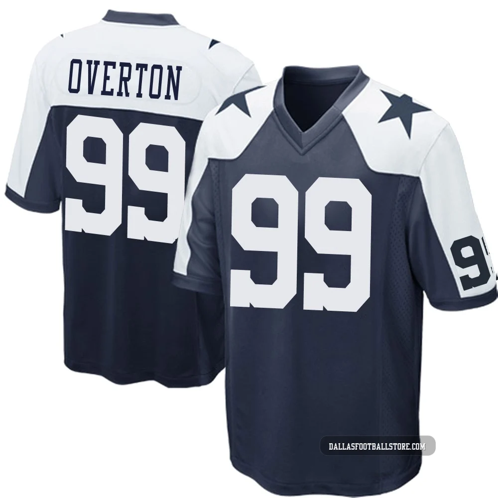 LT Overton Dallas Cowboys ＃99 Game Youth Navy Blue Throwback Jersey
