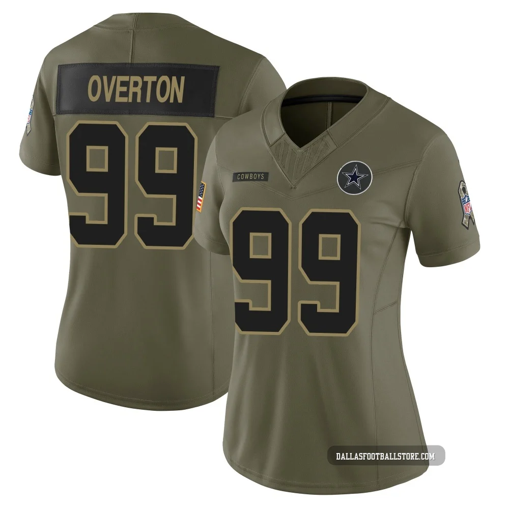 LT Overton Dallas Cowboys ＃99 Limited Women's Olive 2025 Salute to Service Jersey