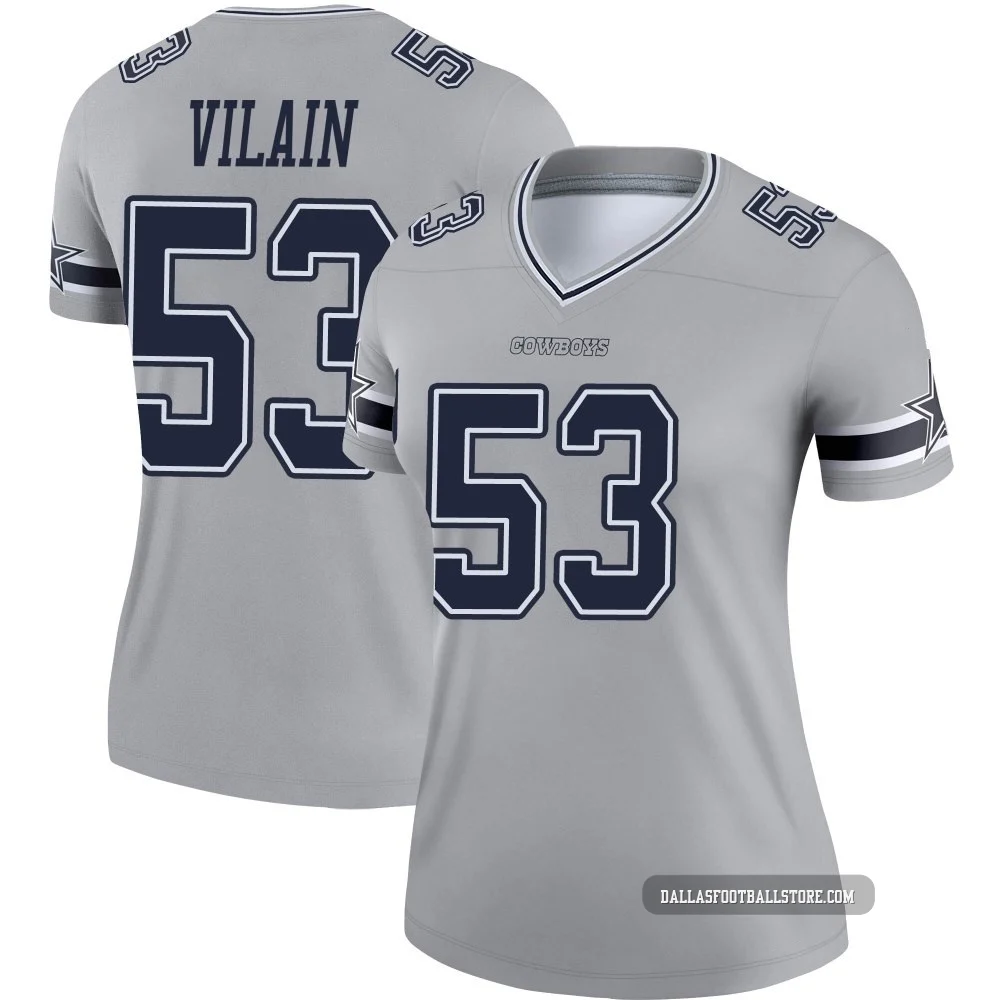 Luiji Vilain Dallas Cowboys ＃53 Legend Women's Gray Inverted Jersey