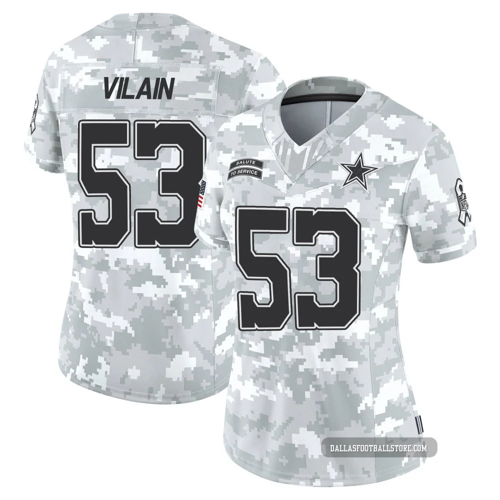 Luiji Vilain Dallas Cowboys ＃53 Limited Women's Arctic Camo 2024 Salute to Service Jersey