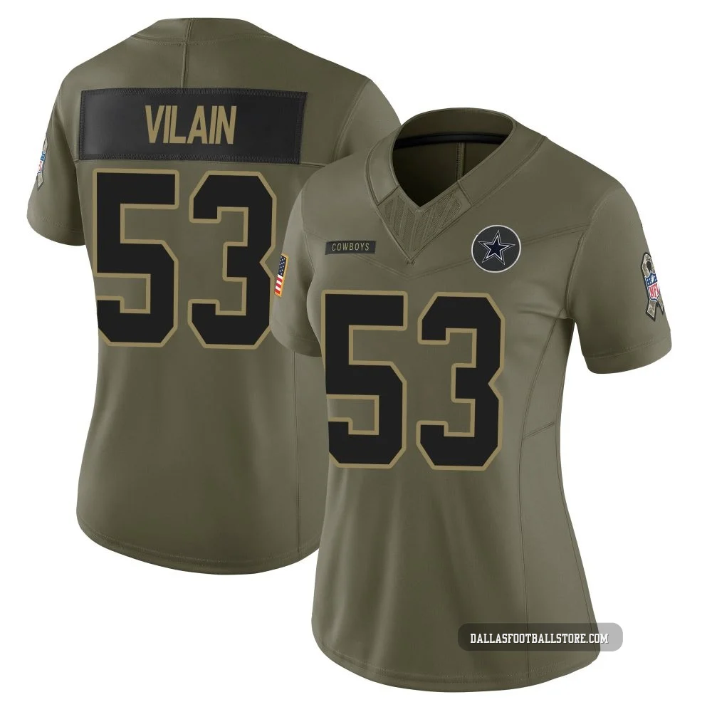 Luiji Vilain Dallas Cowboys ＃53 Limited Women's Olive 2025 Salute to Service Jersey