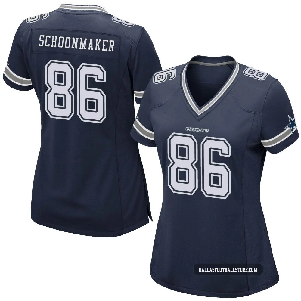 Luke Schoonmaker Dallas Cowboys ＃86 Game Women's Navy Team Color Jersey
