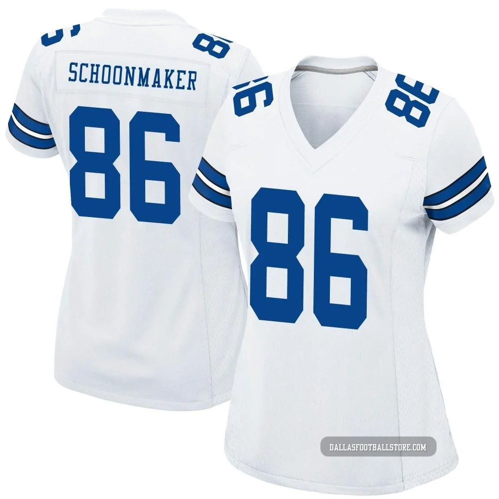 Luke Schoonmaker Dallas Cowboys ＃86 Game Women's White Jersey