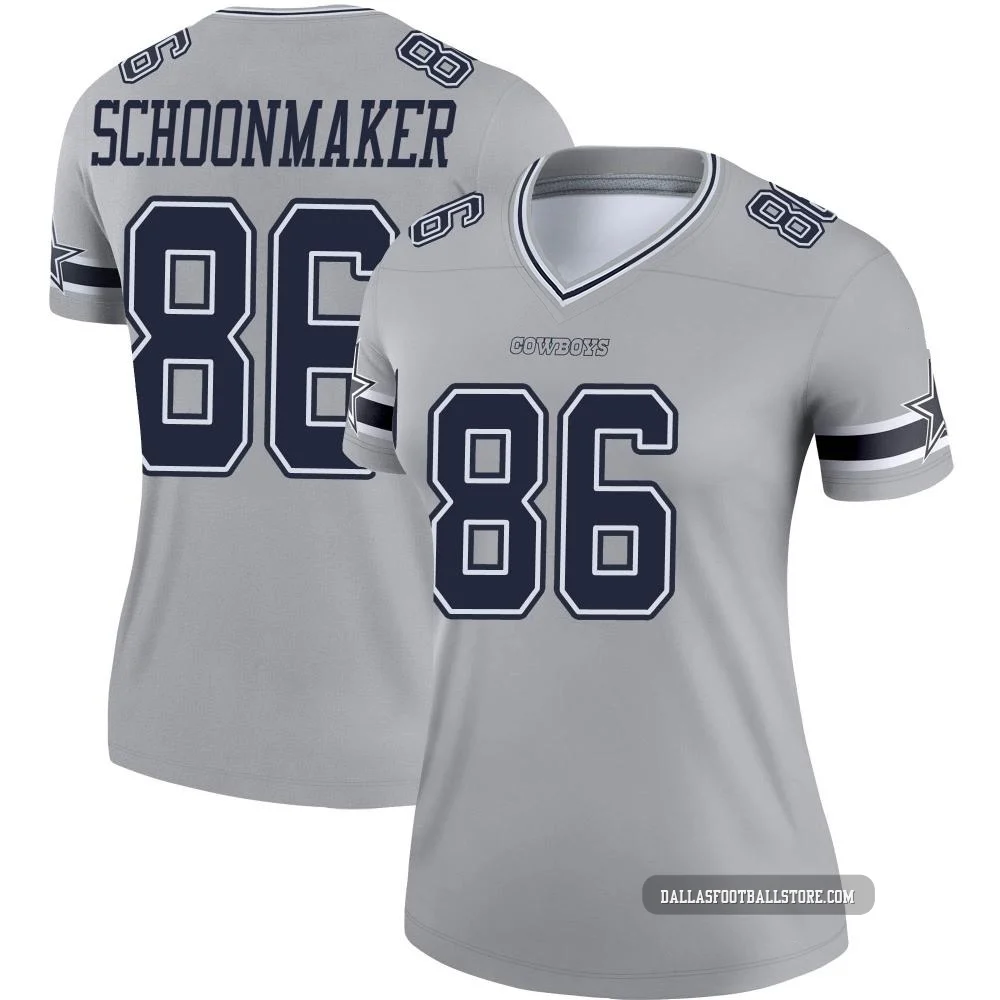 Luke Schoonmaker Dallas Cowboys ＃86 Legend Women's Gray Inverted Jersey