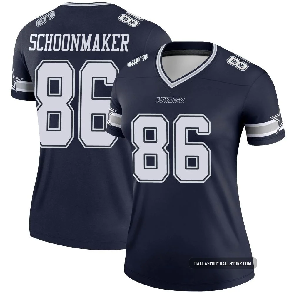 Luke Schoonmaker Dallas Cowboys ＃86 Legend Women's Navy Jersey