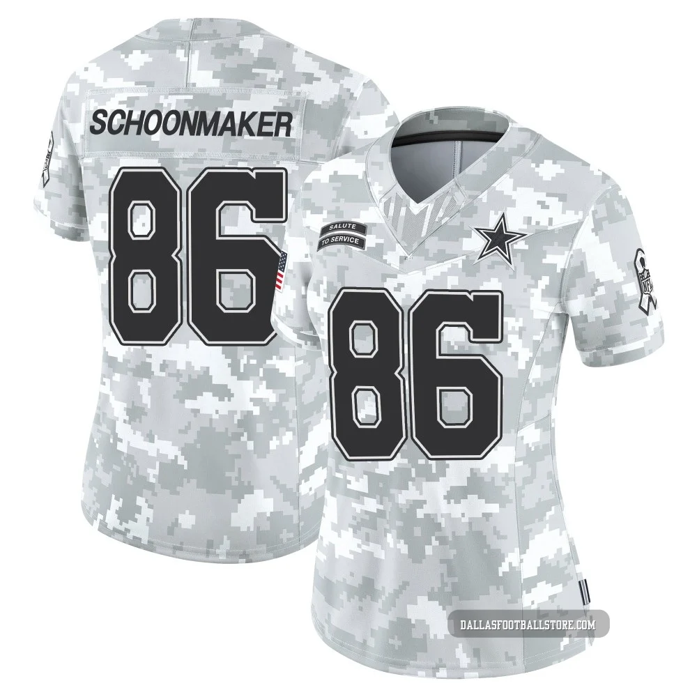Luke Schoonmaker Dallas Cowboys ＃86 Limited Women's Arctic Camo 2024 Salute to Service Jersey
