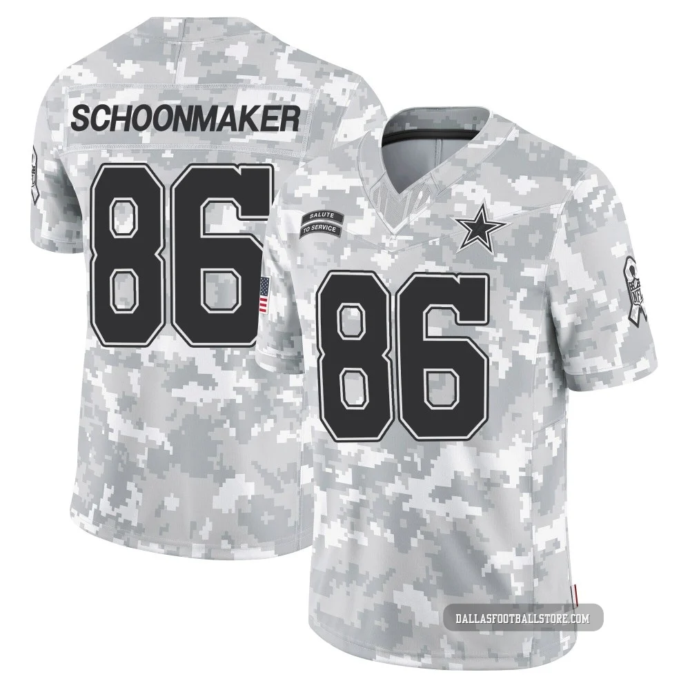 Luke Schoonmaker Dallas Cowboys ＃86 Limited Youth Arctic Camo 2024 Salute to Service Jersey