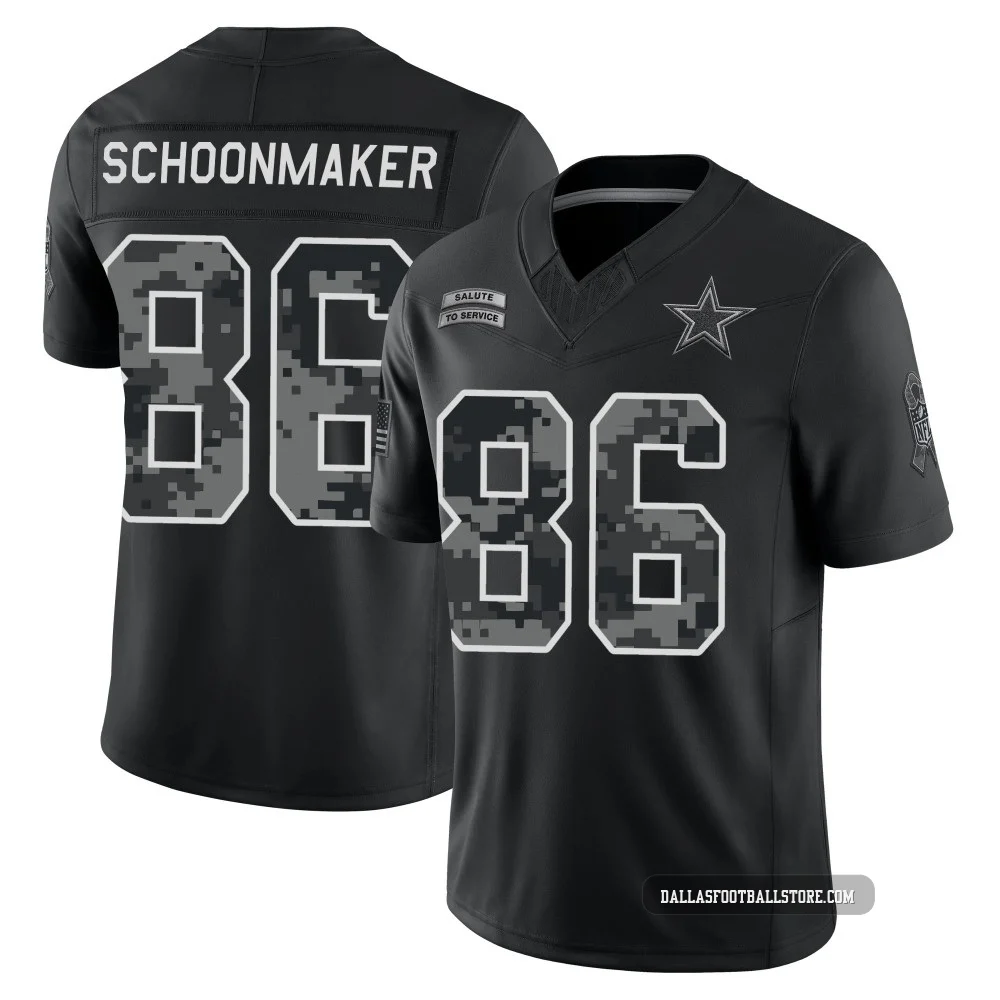 Luke Schoonmaker Dallas Cowboys ＃86 Limited Youth Black 2026 Salute to Service Stitched Jersey