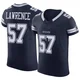 Malachi Lawrence Dallas Cowboys ＃57 Elite Men's Navy Vapor F.U.S.E. Jersey