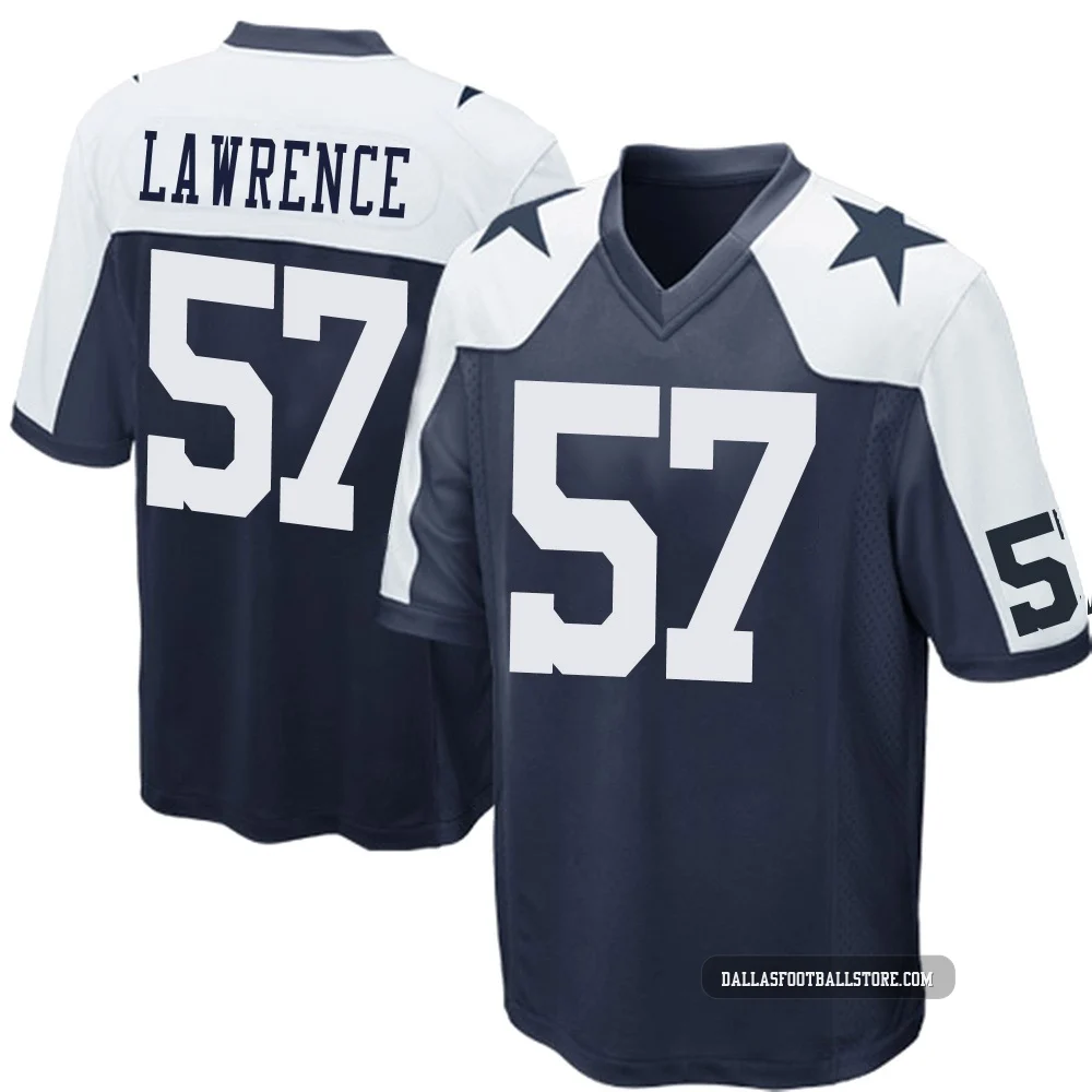 Malachi Lawrence Dallas Cowboys ＃57 Game Men's Navy Blue Throwback Jersey