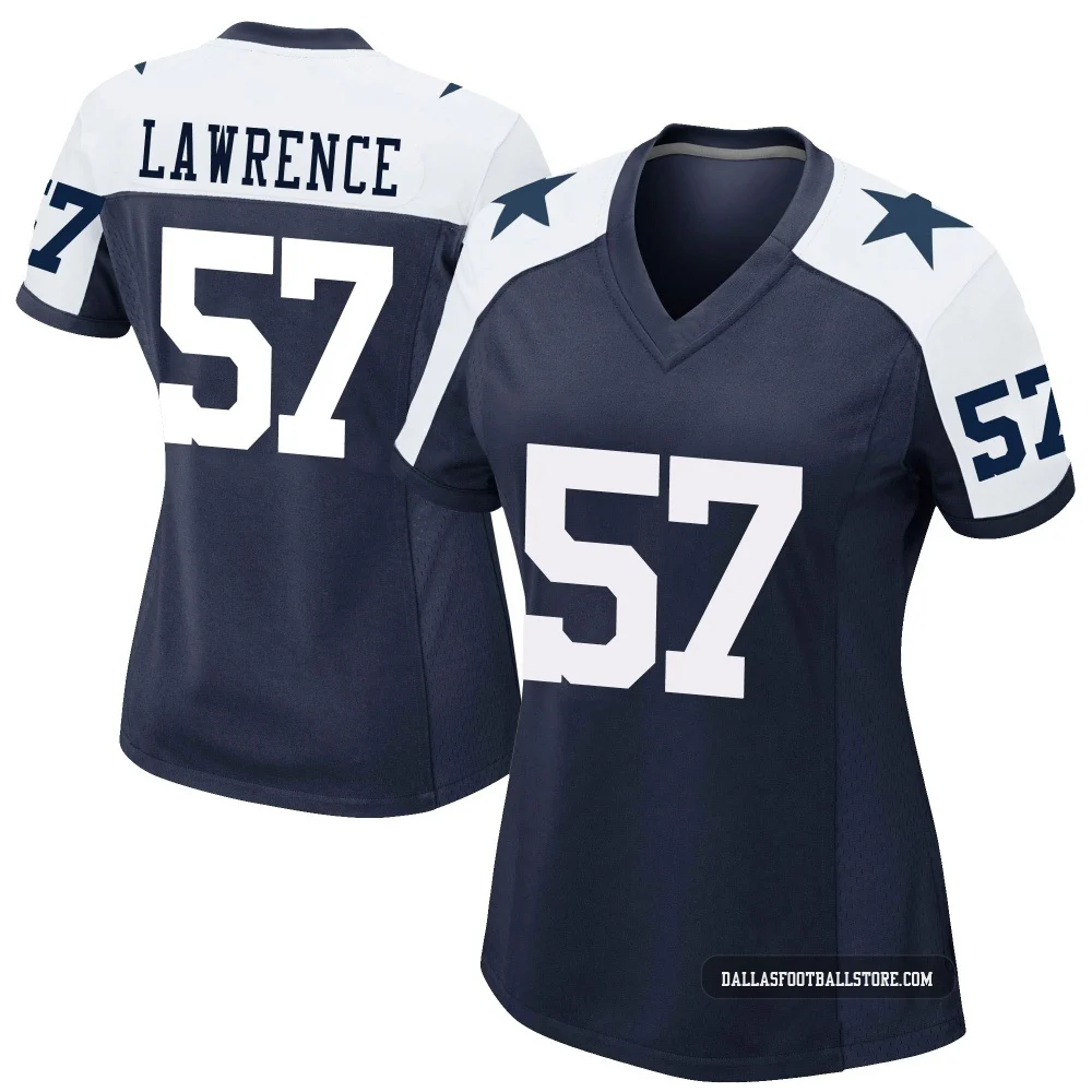 Malachi Lawrence Dallas Cowboys ＃57 Game Women's Navy Alternate Jersey