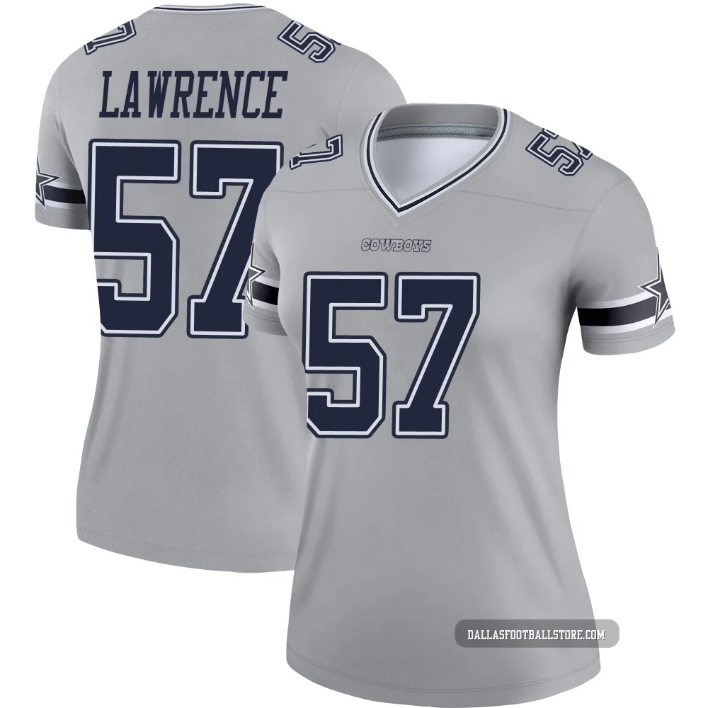 Malachi Lawrence Dallas Cowboys ＃57 Legend Women's Gray Inverted Jersey