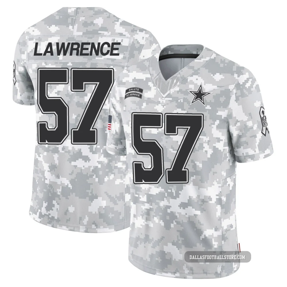 Malachi Lawrence Dallas Cowboys ＃57 Limited Men's Arctic Camo 2024 Salute to Service Jersey