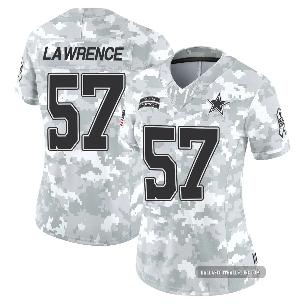 Malachi Lawrence Dallas Cowboys ＃57 Limited Women's Arctic Camo 2024 Salute to Service Jersey