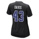 Malik Davis Dallas Cowboys ＃43 Game Women's Black Carbon Fashion Jersey