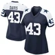 Malik Davis Dallas Cowboys ＃43 Game Women's Navy Alternate Jersey