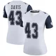 Malik Davis Dallas Cowboys ＃43 Legend Women's White Color Rush Jersey