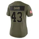 Malik Davis Dallas Cowboys ＃43 Limited Women's Olive 2025 Salute to Service Jersey