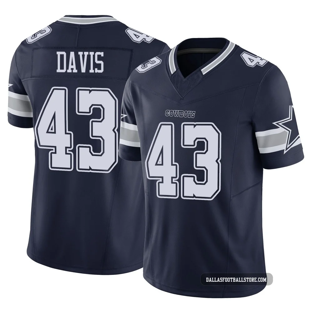 Malik Davis Dallas Cowboys ＃43 Limited Youth Navy Vapor F.U.S.E. Jersey