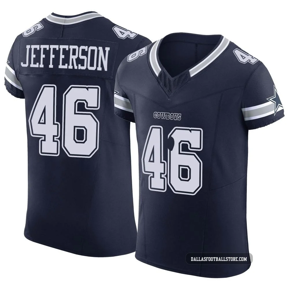 Malik Jefferson Dallas Cowboys ＃46 Elite Men's Navy Vapor F.U.S.E. Jersey
