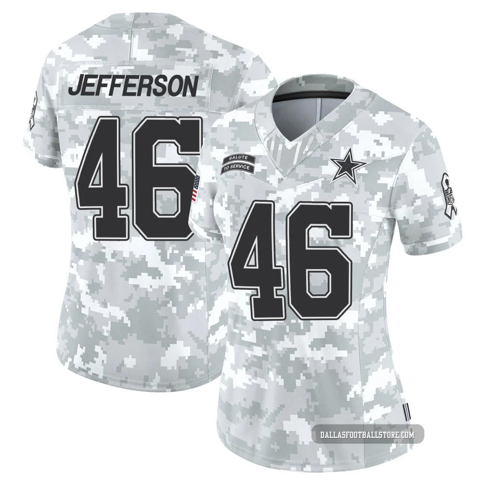 Malik Jefferson Dallas Cowboys ＃46 Limited Women's Arctic Camo 2024 Salute to Service Jersey