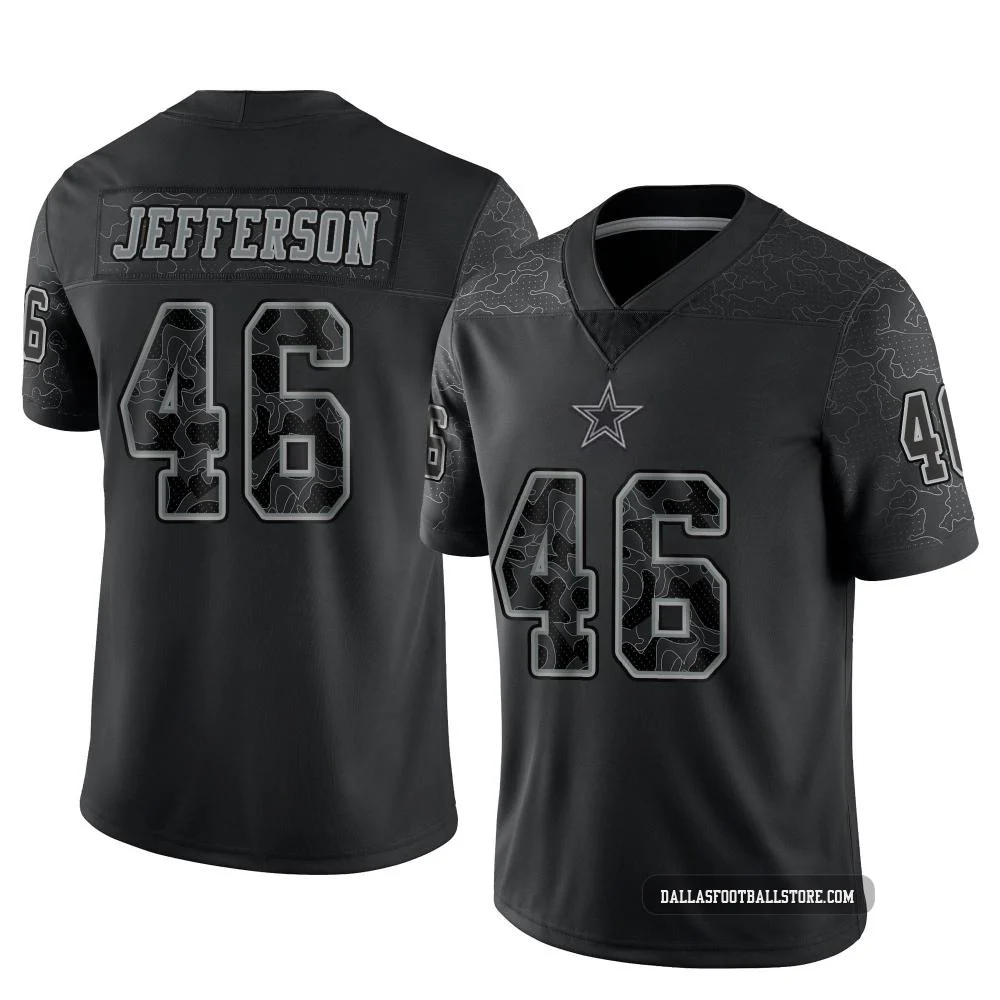 Malik Jefferson Dallas Cowboys ＃46 Limited Youth Black Reflective Jersey