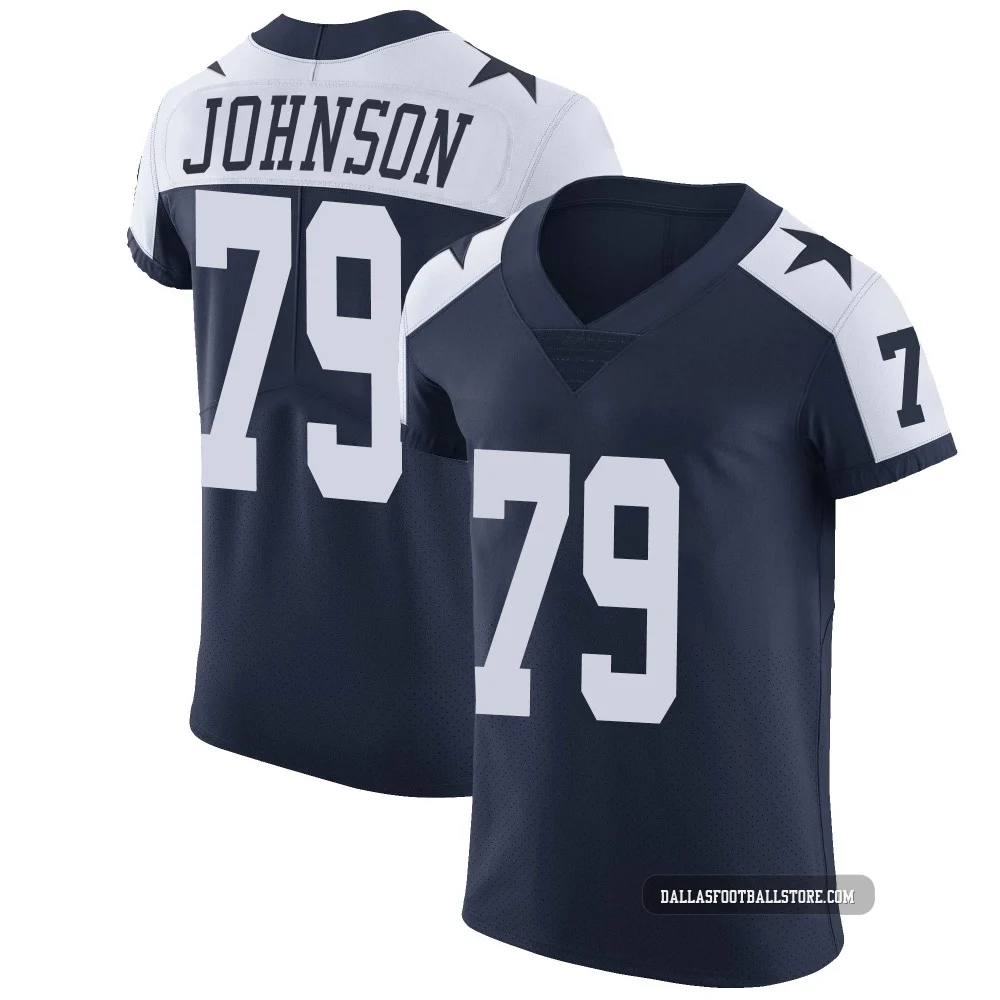 Marcellus Johnson Dallas Cowboys ＃79 Elite Men's Navy Alternate Vapor Untouchable Jersey