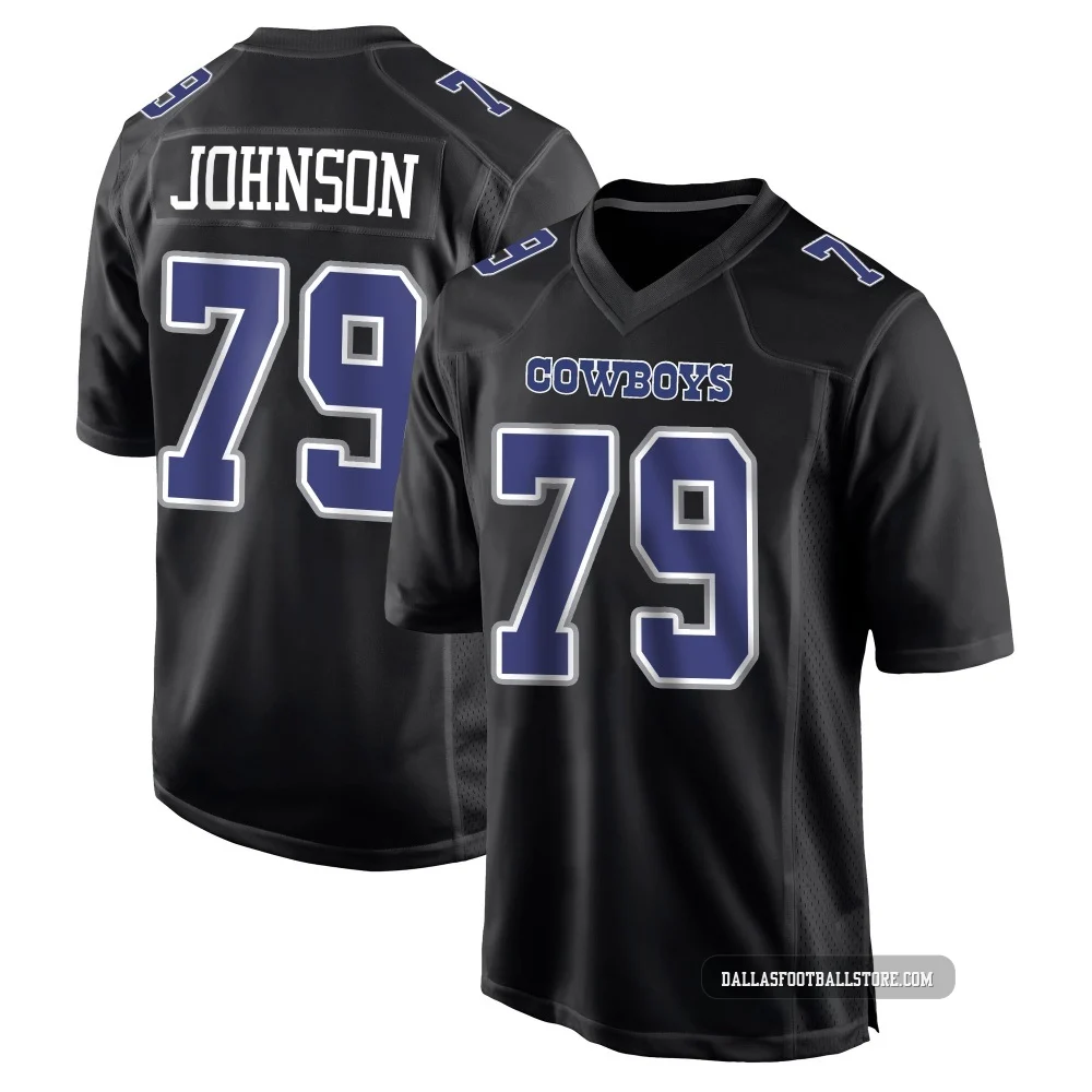Marcellus Johnson Dallas Cowboys ＃79 Game Youth Black Carbon Fashion Jersey