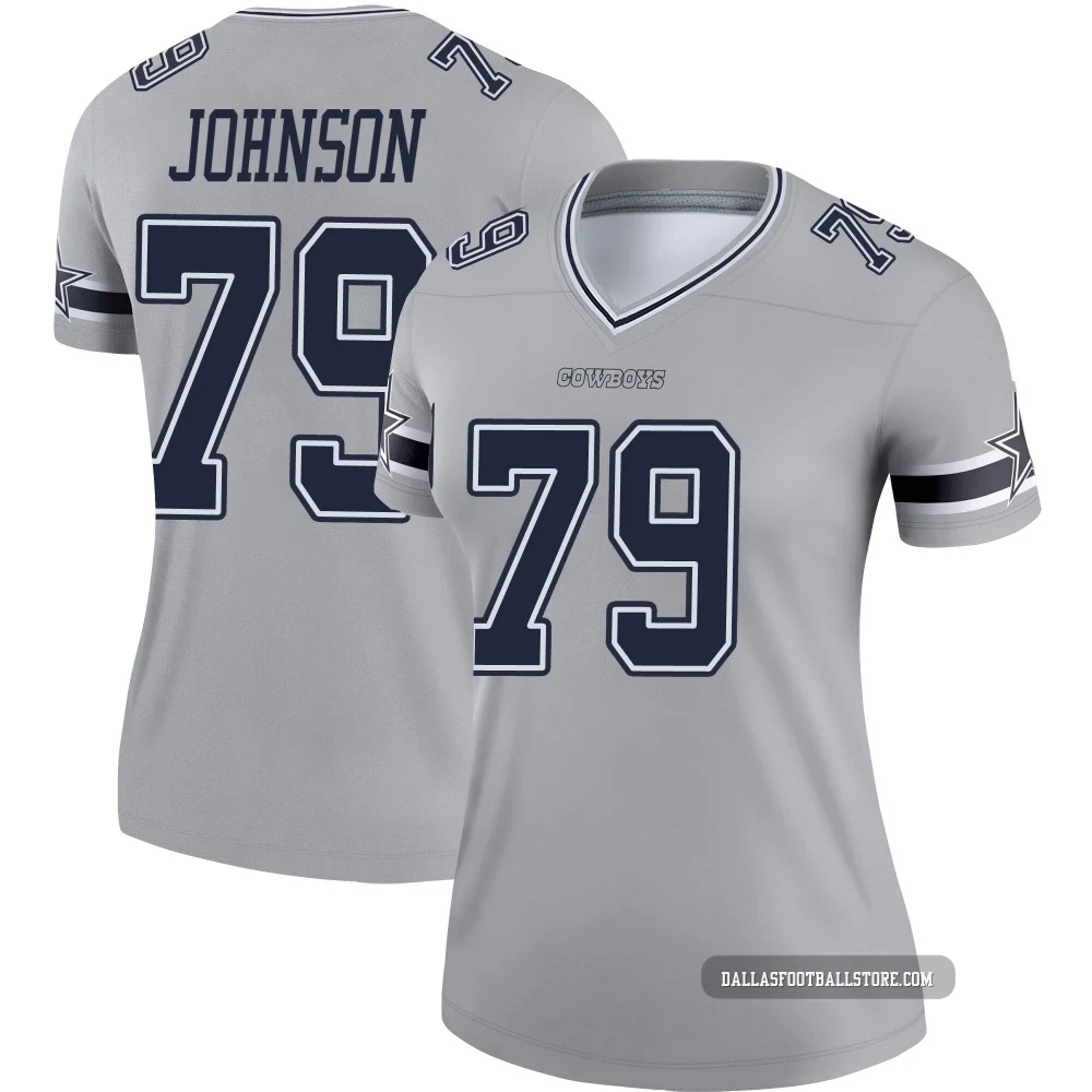 Marcellus Johnson Dallas Cowboys ＃79 Legend Women's Gray Inverted Jersey