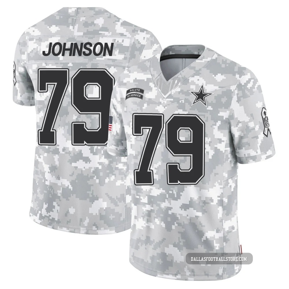Marcellus Johnson Dallas Cowboys ＃79 Limited Men's Arctic Camo 2024 Salute to Service Jersey