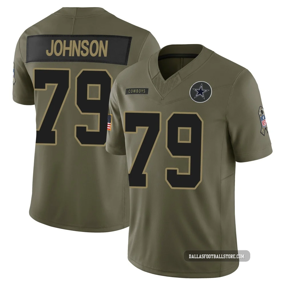 Marcellus Johnson Dallas Cowboys ＃79 Limited Men's Olive 2025 Salute to Service Jersey