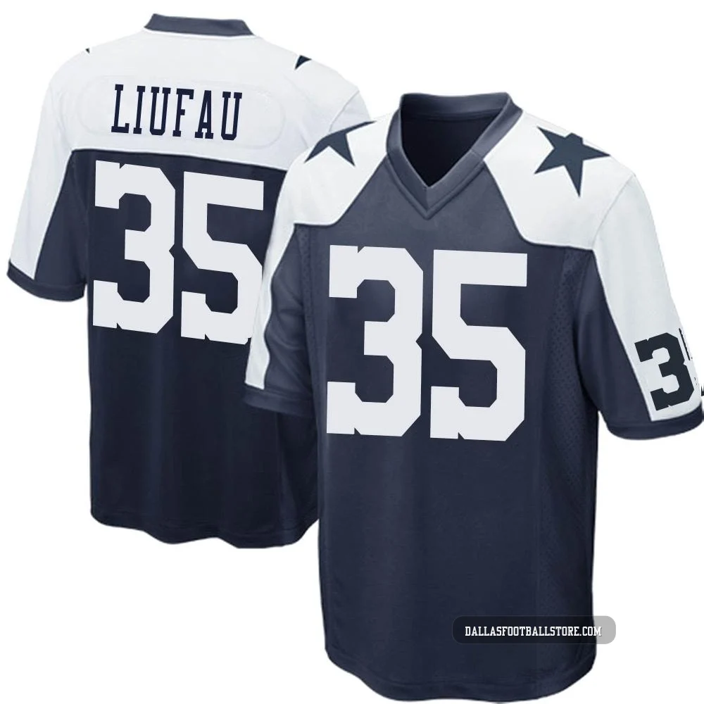 Marist Liufau Dallas Cowboys ＃35 Game Men's Navy Blue Throwback Jersey