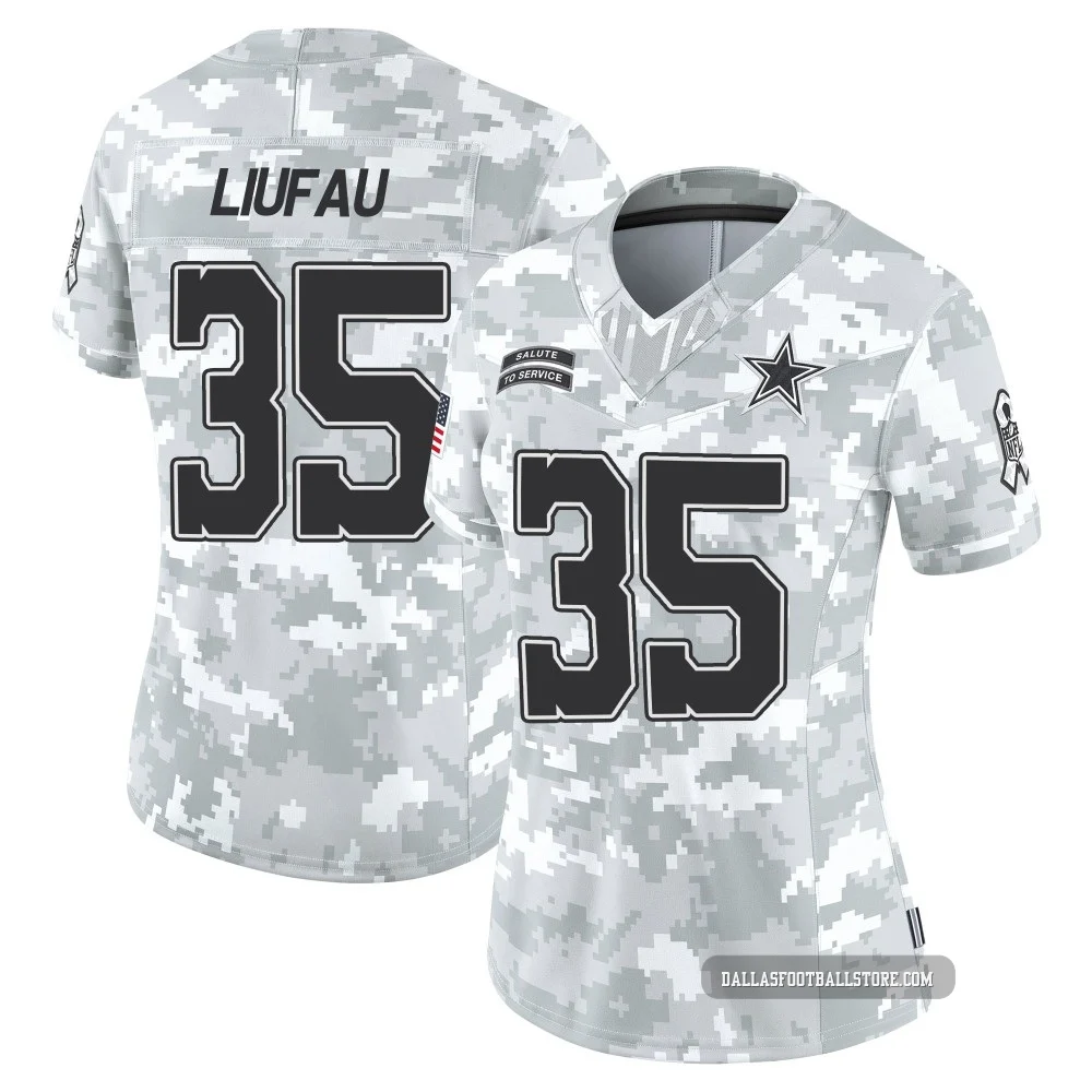 Marist Liufau Dallas Cowboys ＃35 Limited Women's Arctic Camo 2024 Salute to Service Jersey