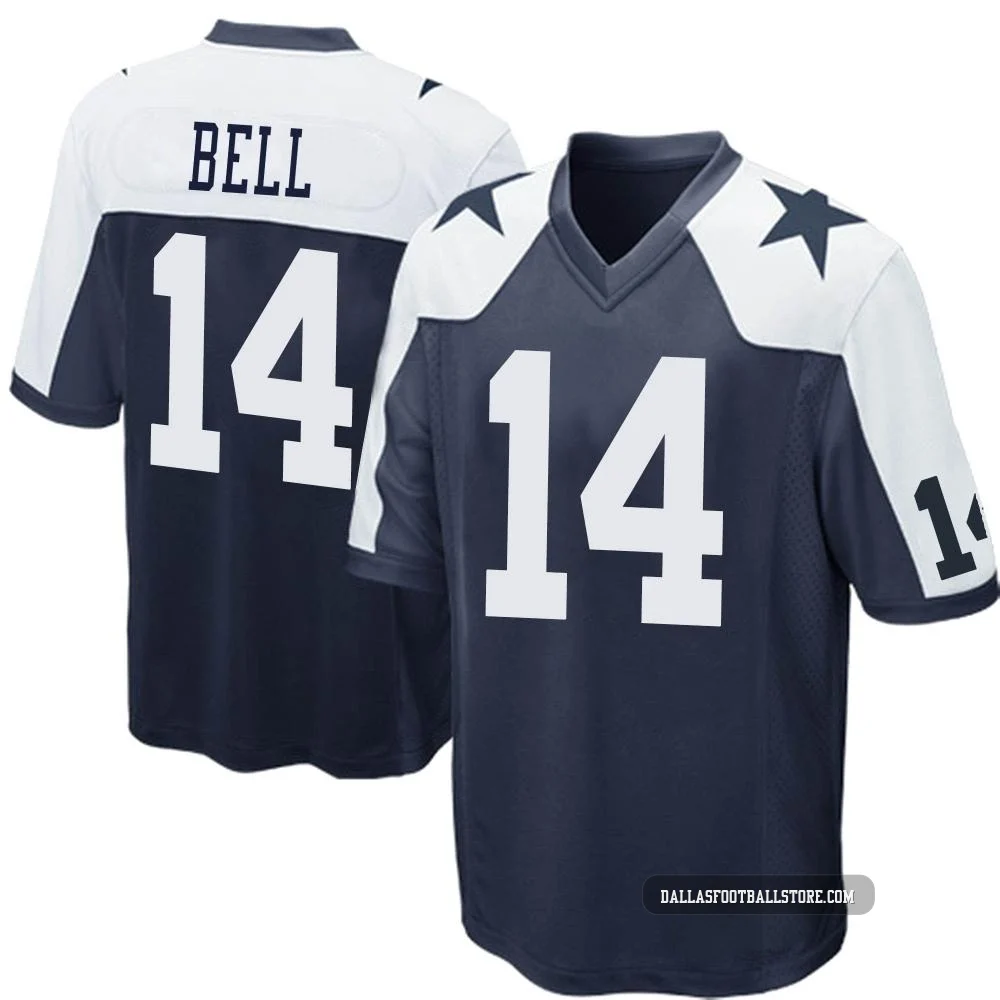Markquese Bell Dallas Cowboys ＃14 Game Youth Navy Blue Throwback Jersey