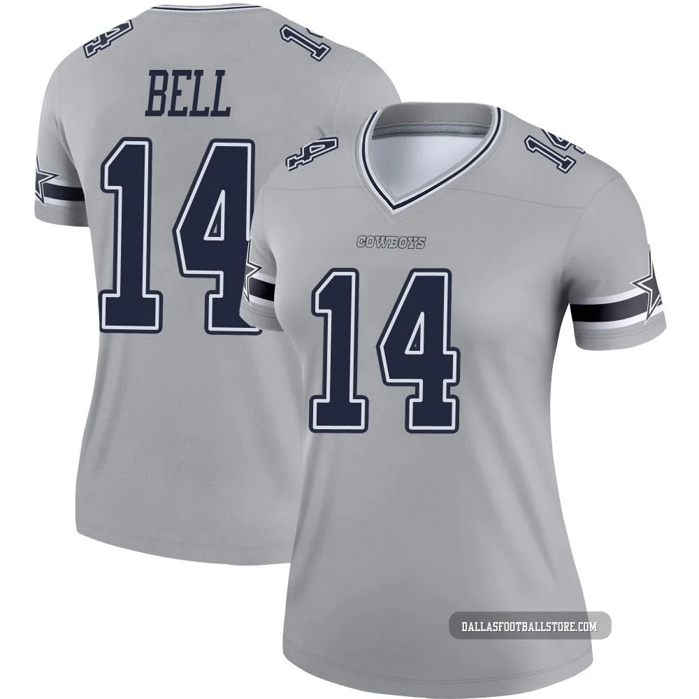 Markquese Bell Dallas Cowboys ＃14 Legend Women's Gray Inverted Jersey