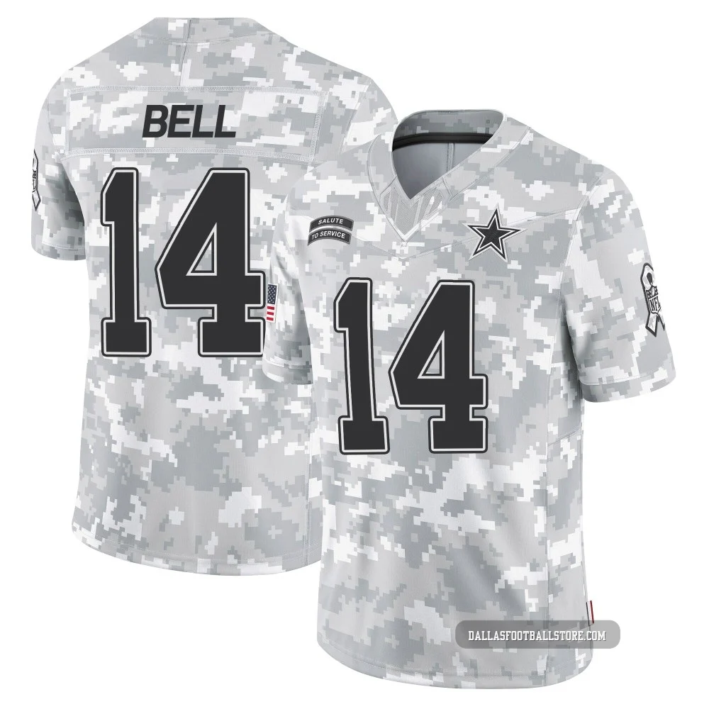 Markquese Bell Dallas Cowboys ＃14 Limited Men's Arctic Camo 2024 Salute to Service Jersey