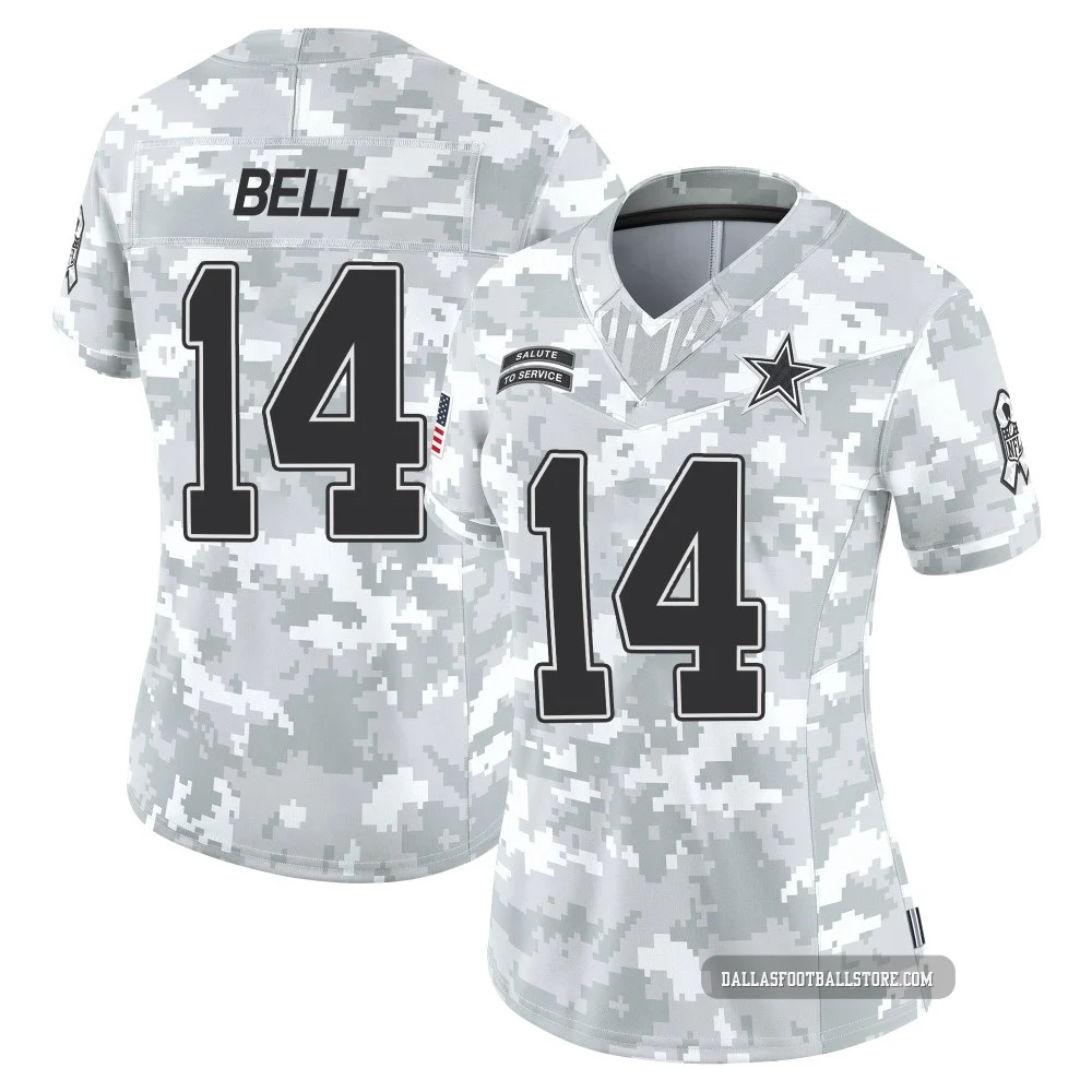 Markquese Bell Dallas Cowboys ＃14 Limited Women's Arctic Camo 2024 Salute to Service Jersey
