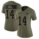 Markquese Bell Dallas Cowboys ＃14 Limited Women's Olive 2025 Salute to Service Jersey