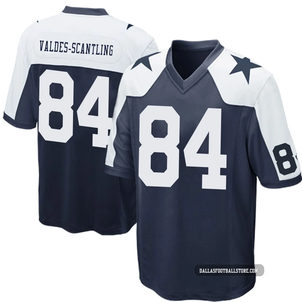 Marquez Valdes-Scantling Dallas Cowboys ＃84 Game Youth Navy Blue Throwback Jersey