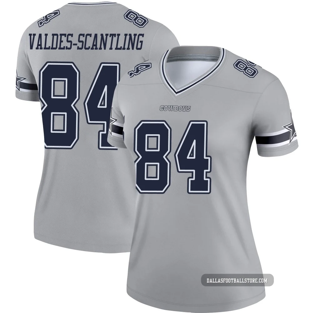 Marquez Valdes-Scantling Dallas Cowboys ＃84 Legend Women's Gray Inverted Jersey