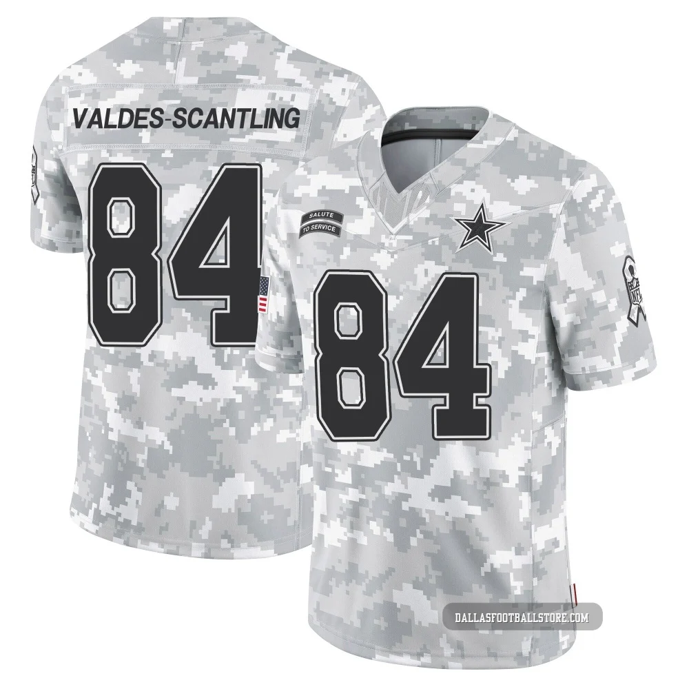 Marquez Valdes-Scantling Dallas Cowboys ＃84 Limited Men's Arctic Camo 2024 Salute to Service Jersey
