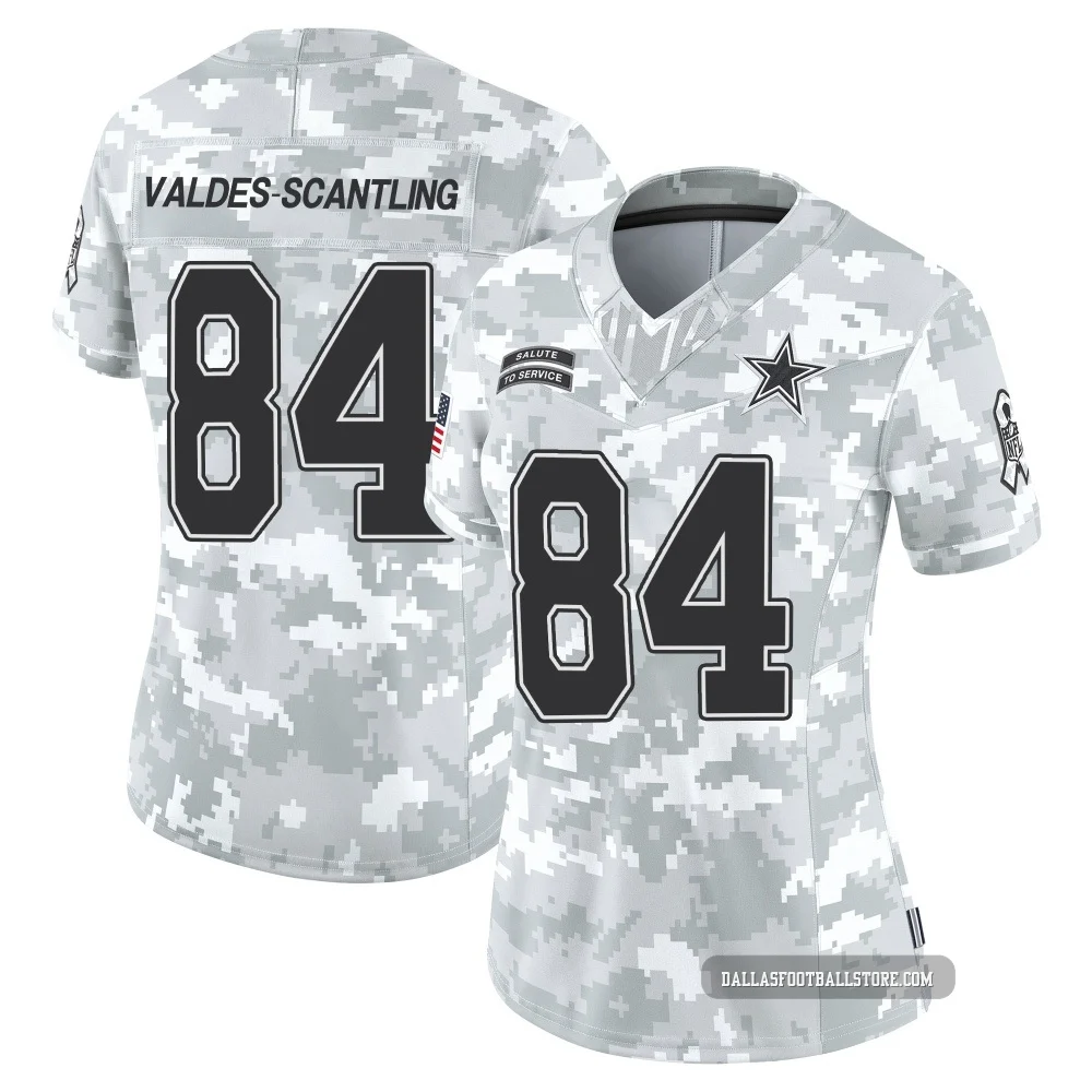 Marquez Valdes-Scantling Dallas Cowboys ＃84 Limited Women's Arctic Camo 2024 Salute to Service Jersey