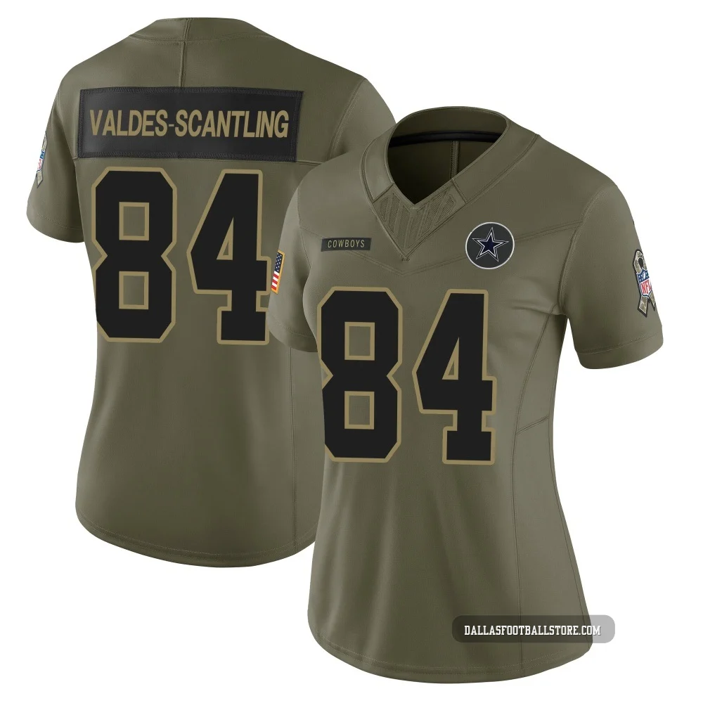 Marquez Valdes-Scantling Dallas Cowboys ＃84 Limited Women's Olive 2025 Salute to Service Jersey