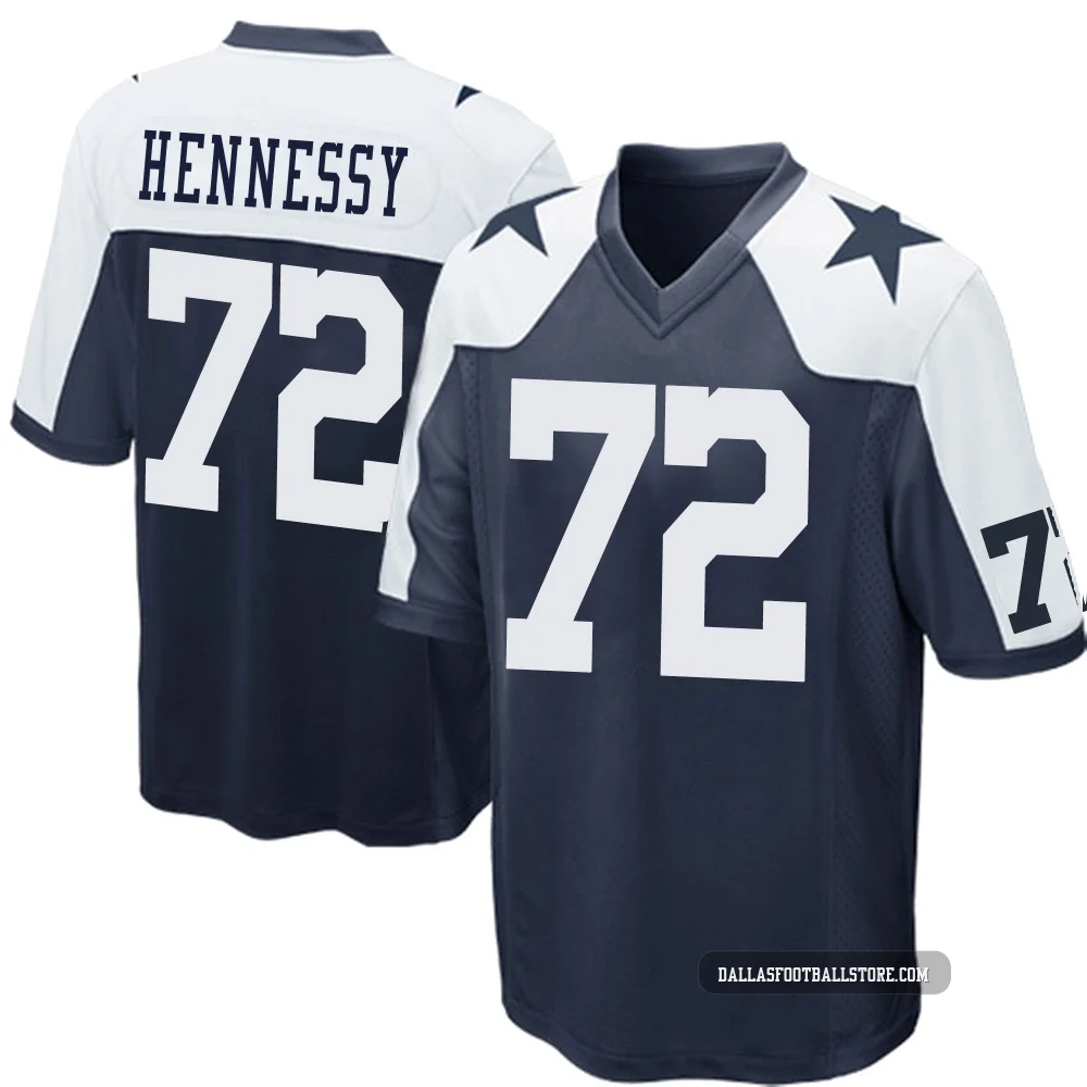 Matt Hennessy Dallas Cowboys ＃72 Game Men's Navy Blue Throwback Jersey