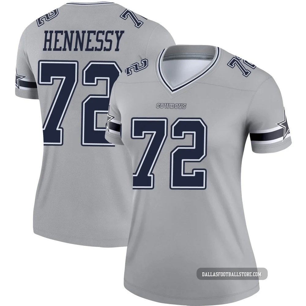 Matt Hennessy Dallas Cowboys ＃72 Legend Women's Gray Inverted Jersey