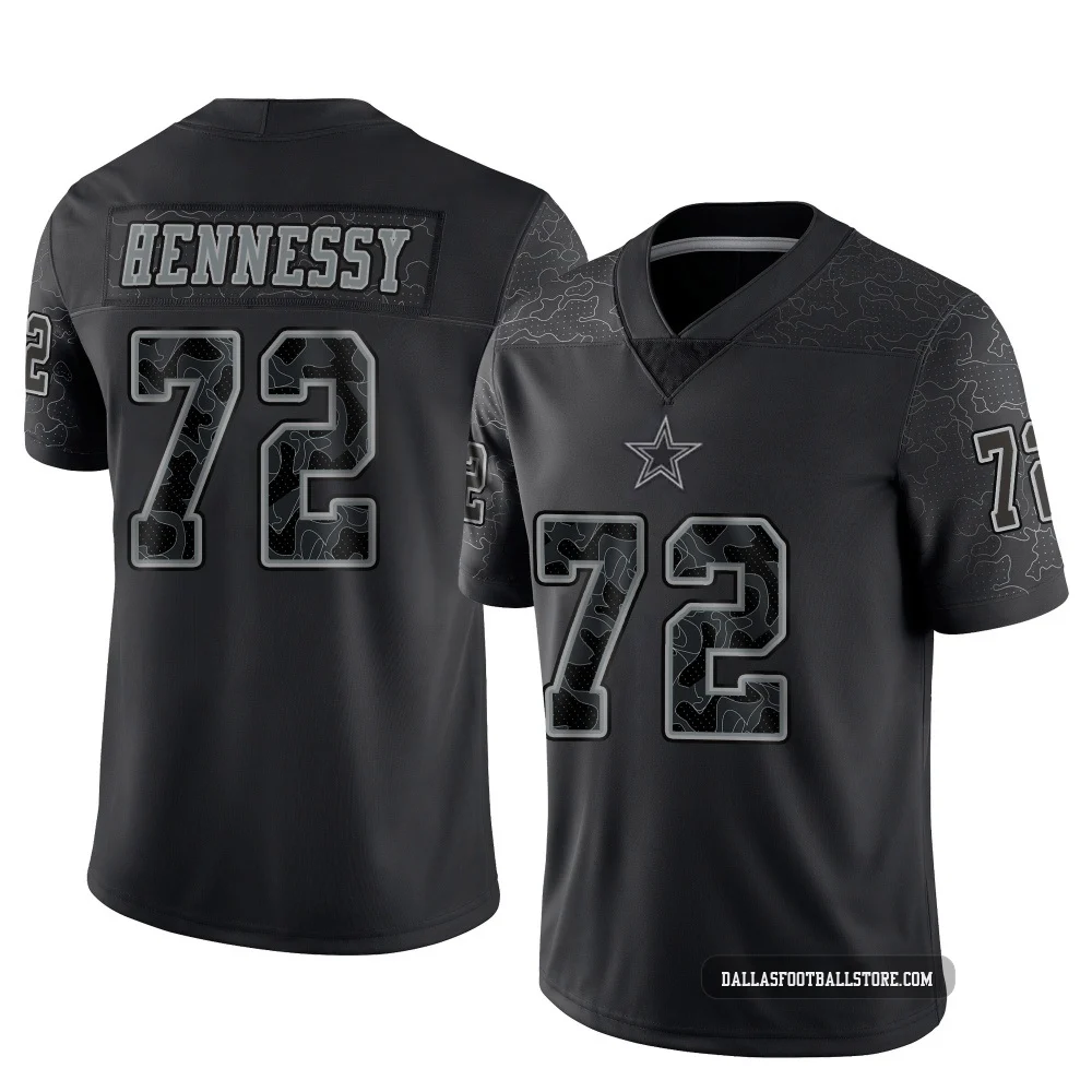 Matt Hennessy Dallas Cowboys ＃72 Limited Youth Black Reflective Jersey